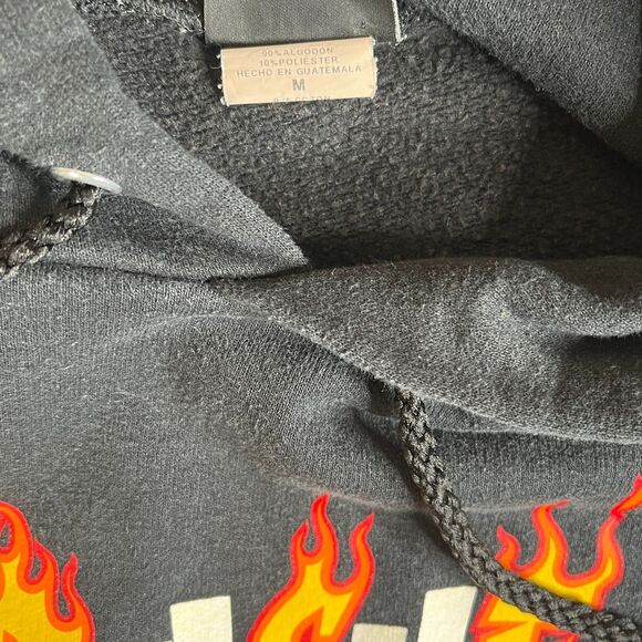 Thrasher Magazine Sweatshirt Mens M Black Flames Sweater Y2K Punk Emo Skater - Picture 4 of 14